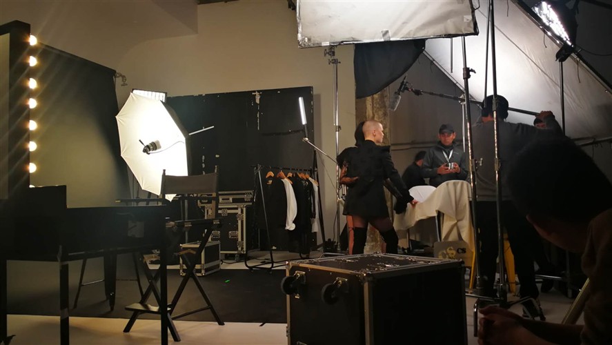 Guangzhou Camera Crew working on a studio set with lighting and grip equipment